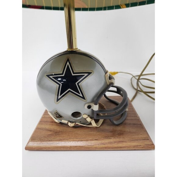 VTG NFL Riddell Dallas Cowboys Football Helmet Accent Table Lamp Balls Shade - Picture 7 of 13